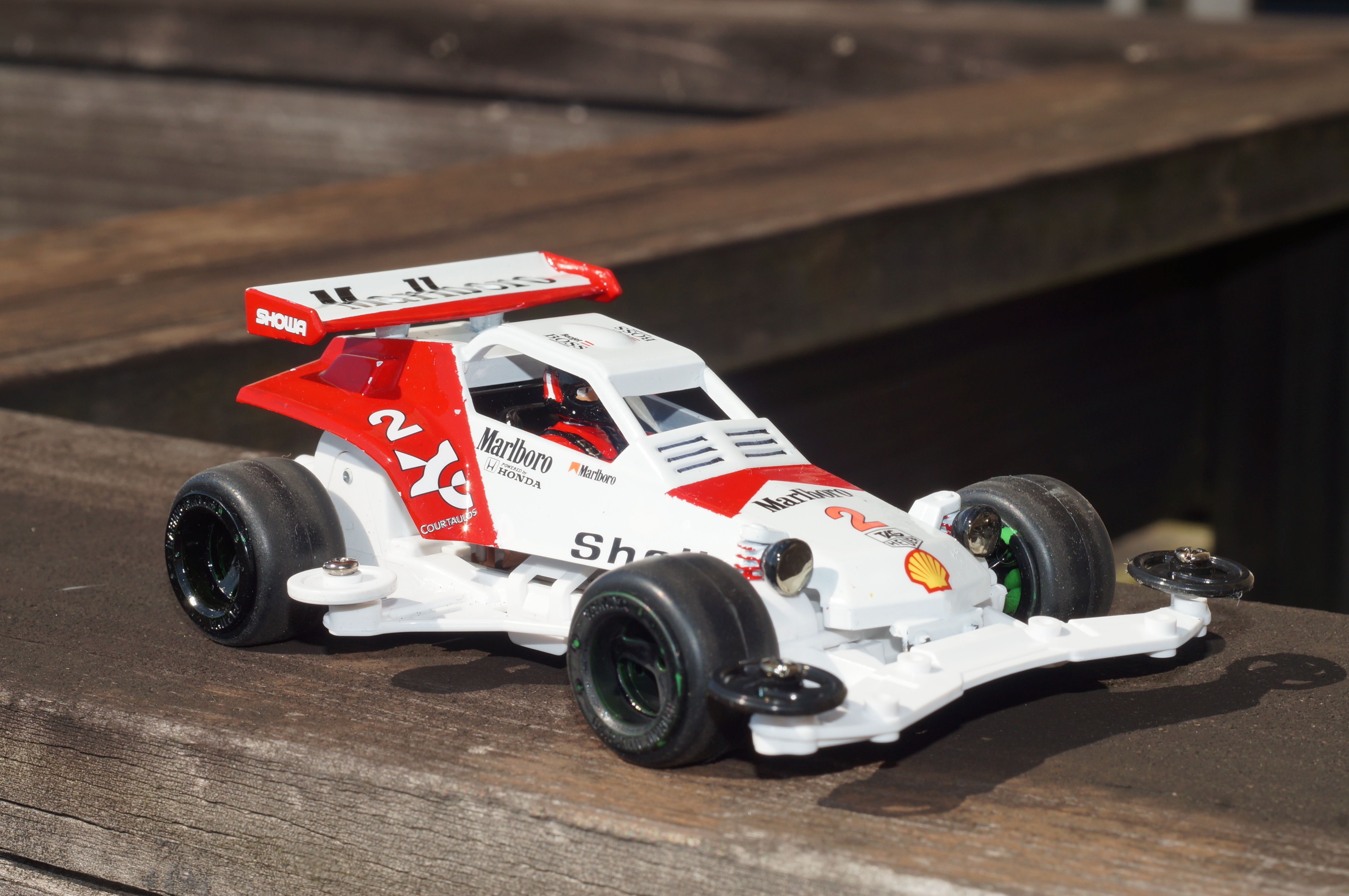 F1ミニ四駆 マクラーレン・ホンダ／ゲルハルト・ベルガー搭乗風 ホーネットJr.棚橋弘至スペシャル