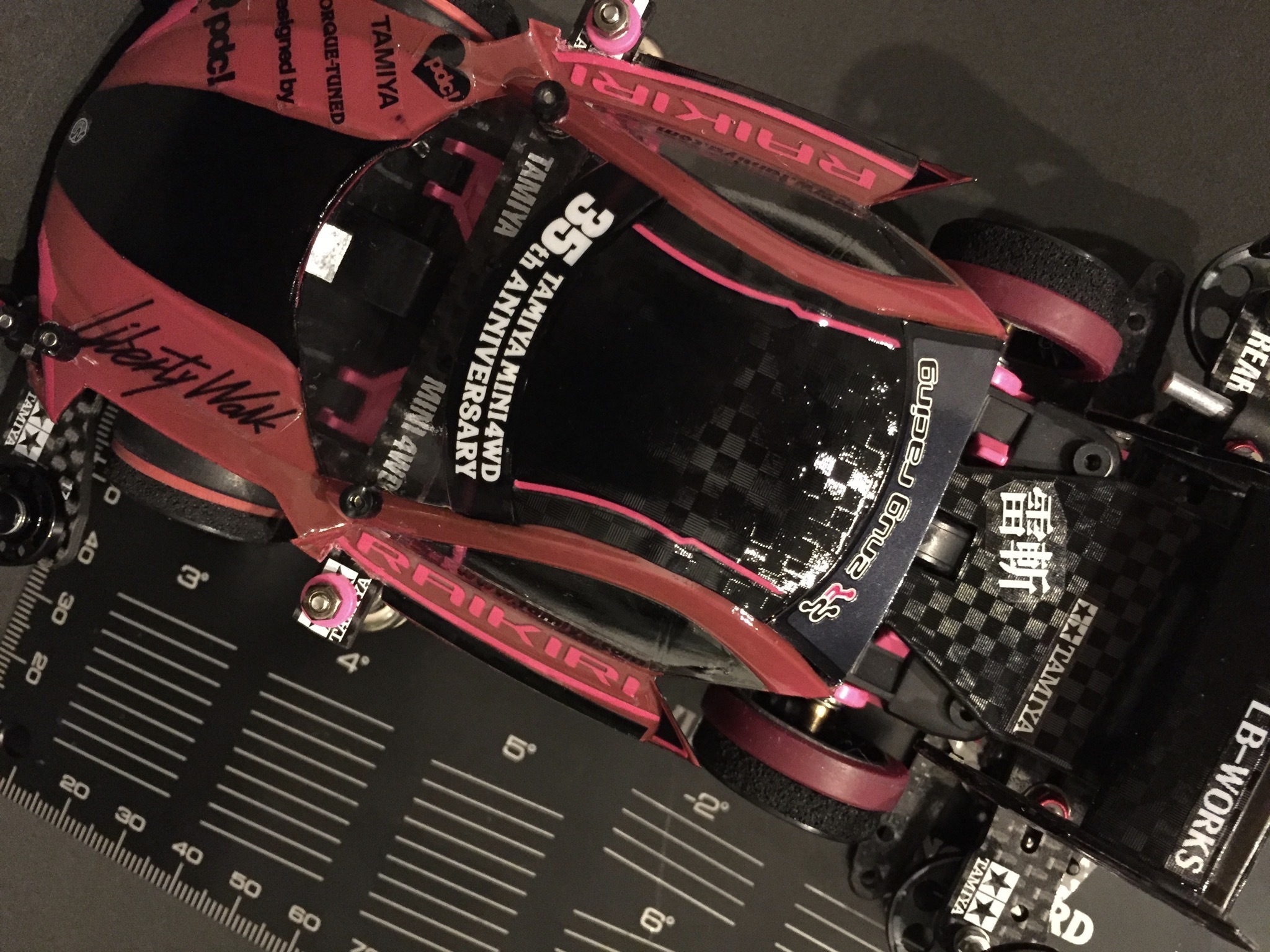 ミニ四駆　完成品　msフレキ ライキリ ライキリ MSフレキ “PINKISH” owned byNAO@team雷斬軍団 M4G